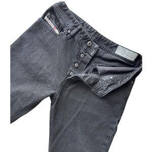 Diesel Buster Jeans Mens 32x30 Black Regular Slim Tapered Button Fly Denim
